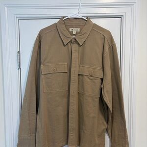 Madewell Beige Utility-Style Collared Jacket